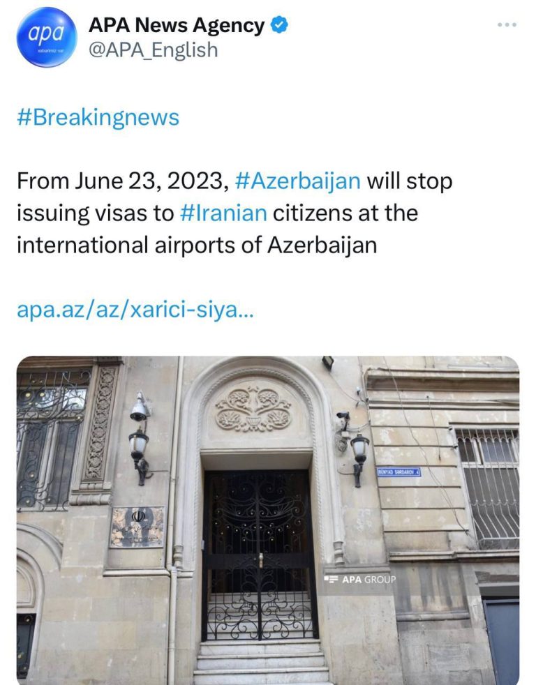 درباره این مقاله بیشتر بخوانید ‼️ از دوم ژوئن کشور آذربایجان دیگر به ایرانی ویزا فرودگاهی نمی دهد
