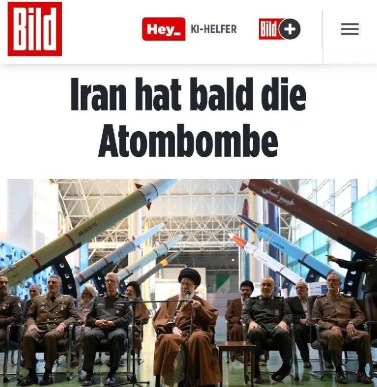 درباره این مقاله بیشتر بخوانید ‼️کریمی قدوسی هماهنگ با روزنامه پرتیراژ بیلد آلمان؛ ایران به زودی به بمب اتم دست خواهد یافت!