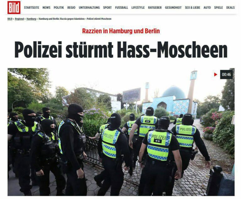 درباره این مقاله بیشتر بخوانید 🔴‏یورش دهها پلیس آلمان به مسجد آبی در هامبورگ