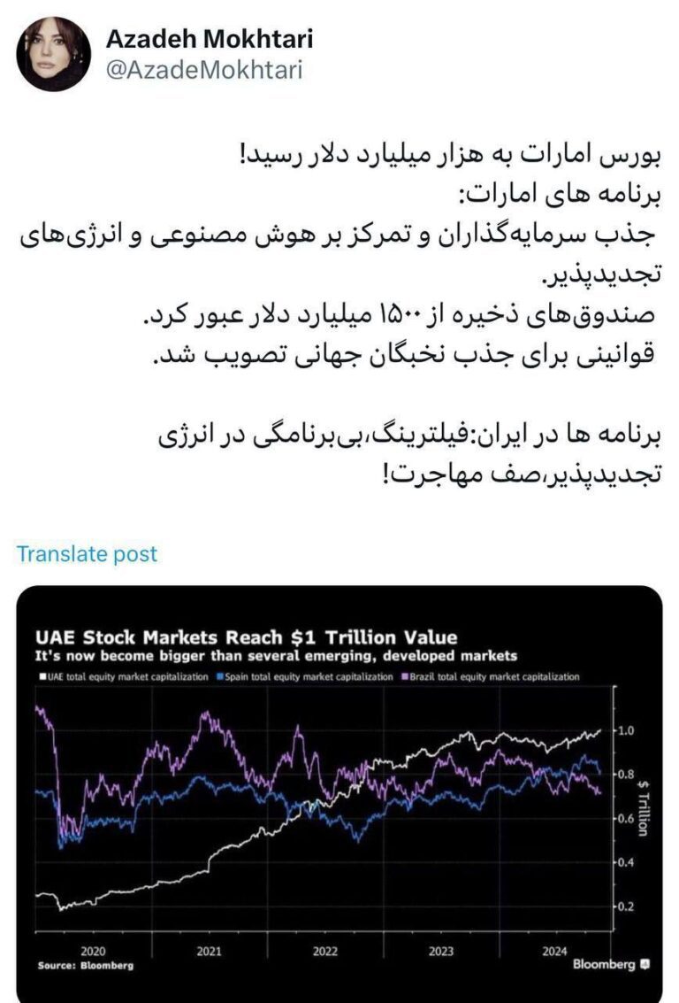 درباره این مقاله بیشتر بخوانید بورس امارات به هزار میلیارد دلار رسید!