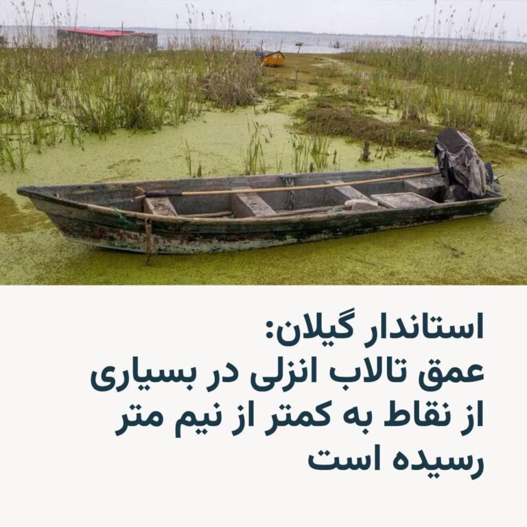 درباره این مقاله بیشتر بخوانید 🔸استاندار گیلان در مصاحبه‌ای هشدار داد که عمق تالاب انزلی که زمانی بیش از ده متر بوده اکنون «در بسیاری از نقاط به کمتر از نیم متر و ۲۰ سانتیمتر رسیده و در بسیاری از نقاط نیز کاملا خشک شده» است.