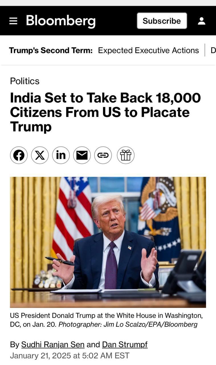 درباره این مقاله بیشتر بخوانید بلومبرگ گزارش داده است که دولت هند با دولت پرزیدنت ترامپ برای برگرداندن بیش از ۱۸ هزار مهاجر غیرقانونی اهل هند از خاک آمریکا همکاری میکند!