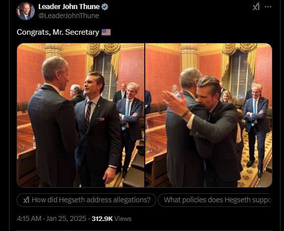 درباره این مقاله بیشتر بخوانید سنای آمریکا روز شنبه با 51 رأی موافق در برابر 50 رأی مخالف، انتصاب «پیت هگست» به عنوان وزیر دفاع ایالات متحده را تأیید کرد.