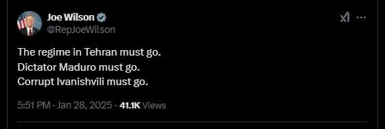 درباره این مقاله بیشتر بخوانید 🟣جو ویلسون نماینده کنگره آمریکا: