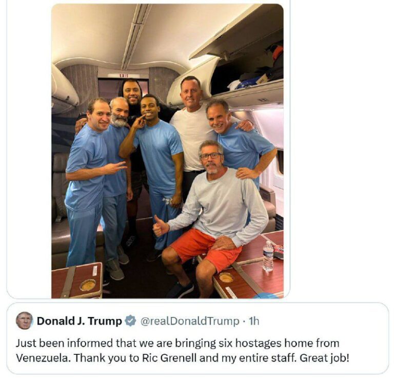 درباره این مقاله بیشتر بخوانید 🔴ونزوئلا برای رضایت ترامپ ۶ آمریکایی آزاد کرد