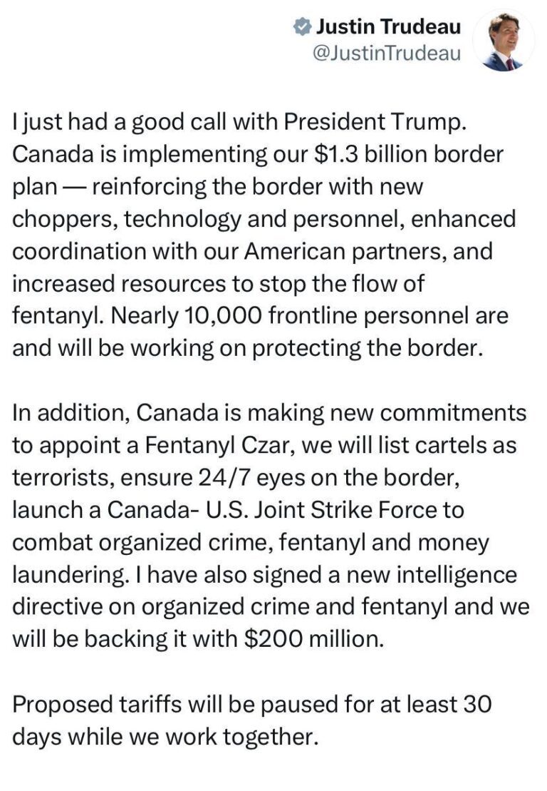 درباره این مقاله بیشتر بخوانید کانادا هم در مقابل خواسته‌های ترامپ سر خم کرد و تعرفه‌ها به مدت یک ماه برای این کشور به تعویق افتاد