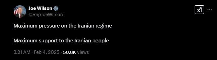 درباره این مقاله بیشتر بخوانید 🟣 جو ویلسون عضو کنگره آمریکا: