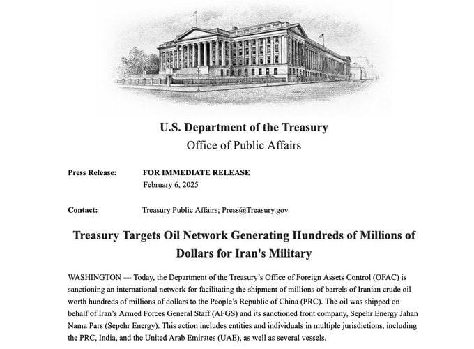 درباره این مقاله بیشتر بخوانید وزارت خزانه داری آمریکا، شبکه نفتی که صدها میلیون دلار برای سپاه پاسداران رژیم ایران تولید می‌کند را هدف قرار داد.