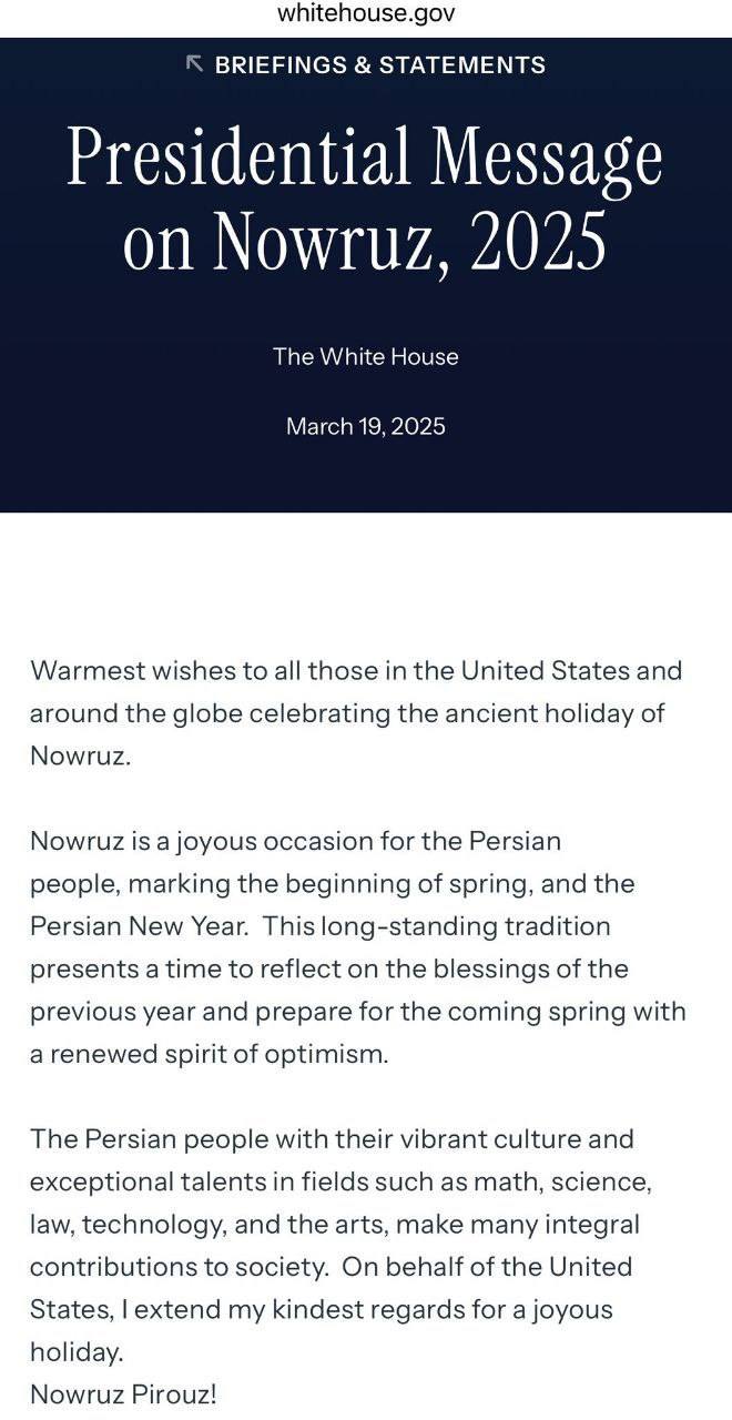 درباره این مقاله بیشتر بخوانید پیام تبریک ترامپ به ایرانیان: