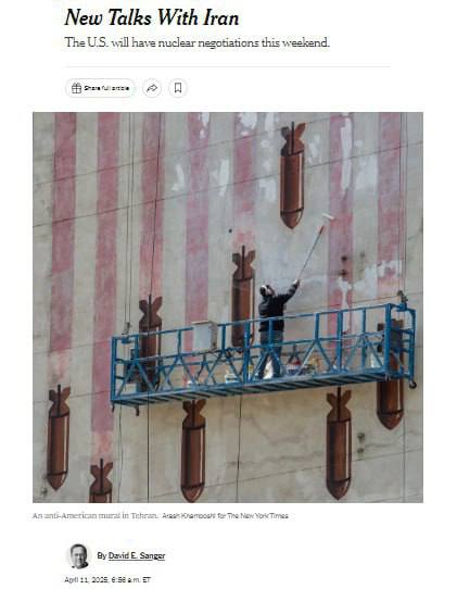درباره این مقاله بیشتر بخوانید 🔴تصویر جالب نیویورک تایمز از تازه کردن رنگ نقاشی ضد آمریکایی در تهران