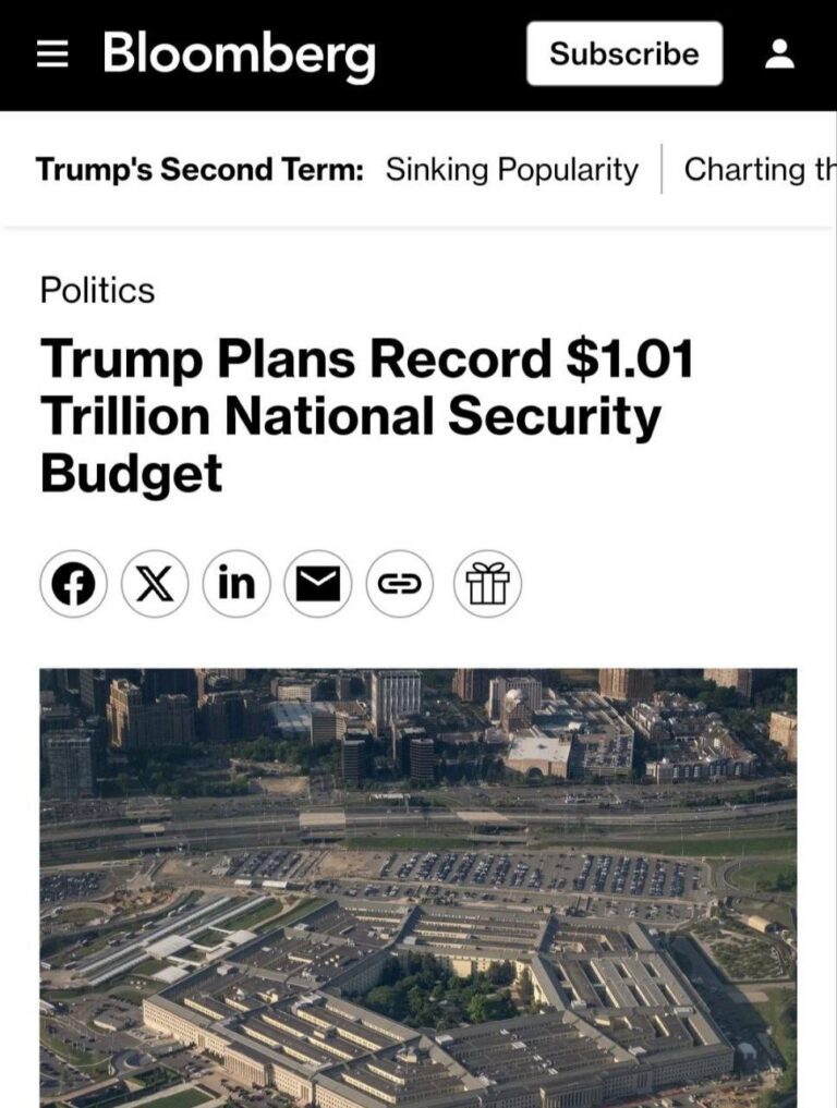 درباره این مقاله بیشتر بخوانید ترامپ بودجه بی‌سابقه ۱.۰۱ تریلیون دلاری برای امنیت ملی در نظر گرفته که این ۱۳ درصد بالاتر از سطح هزینه‌های جاری آمریکا هست.