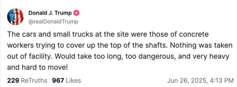 درباره این مقاله بیشتر بخوانید ترامپ درباره خروج اورانیوم‌های غنی شده ۶۰ درصد در فردو نوشت: