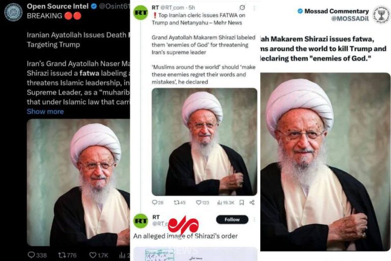 درباره این مقاله بیشتر بخوانید 🔴رسانه ها و اکانت های اسرائیلی تهدید ترور ترامپ و فتوای مراجع را بصورت گسترده منتشر کردند..