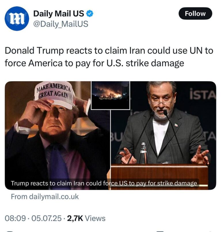 درباره این مقاله بیشتر بخوانید تمسخر جهانی پروژه «غرامت از آمریکا» | ترامپ خطاب به خامنه‌ای خائن: موفق باشید!