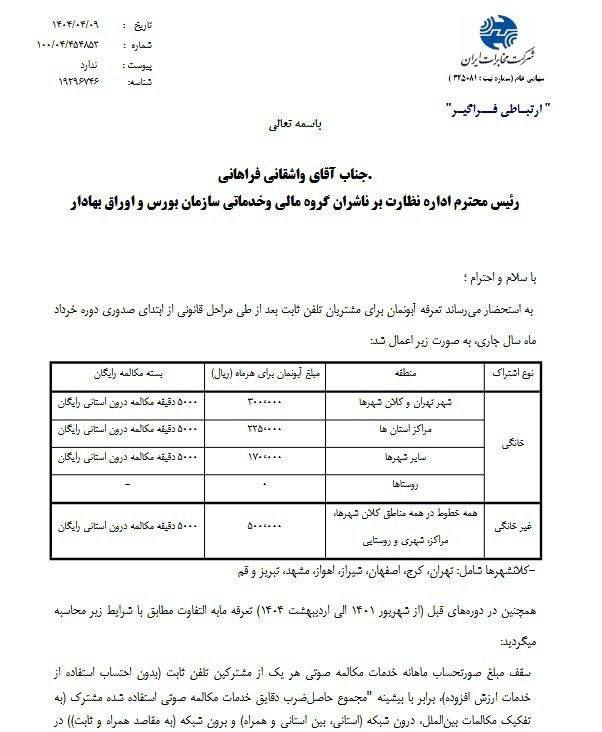 درباره این مقاله بیشتر بخوانید مخابرات، آبونمان تلفن ثابت را مجددا افزایش داد! مردم: پرداخت نمی‌کنیم