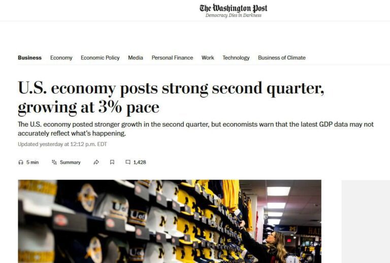 درباره این مقاله بیشتر بخوانید 🔴رشد اقتصاد آمریکا در سه ماهه دوم سال جاری میلادی بالاتر از پیش بینی اقتصاد دان ها