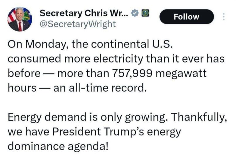 درباره این مقاله بیشتر بخوانید رکورد مصرف برق در آمریکا با ۷۵۷.۹۹۹ مگاوات شکسته شد!