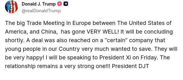 درباره این مقاله بیشتر بخوانید 🔴 ترامپ: نشست بزرگ تجاری آمریکا و چین موفقیت‌آمیز بود!