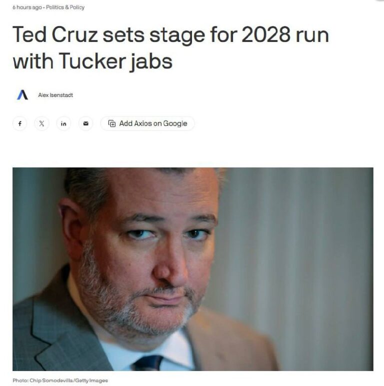 درباره این مقاله بیشتر بخوانید 🔴 بر اساس گزارش آکسیوس، تد کروز در حال آمادهسازی برای نامزدی در انتخابات ریاستجمهوری ۲۰۲۸ است و این کار را با حمله شدید به سیاست خارجی «اول آمریکا»ی تاکر کارلسون و متهم کردن او به یهودستیزی دنبال میکند.