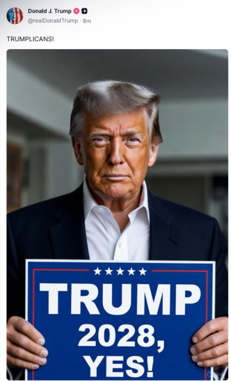 درباره این مقاله بیشتر بخوانید 🟣دونالد ترامپ رئیس جمهور آمریکا با انتشار تصویری در شبکه اجتماعی خود نوشت: