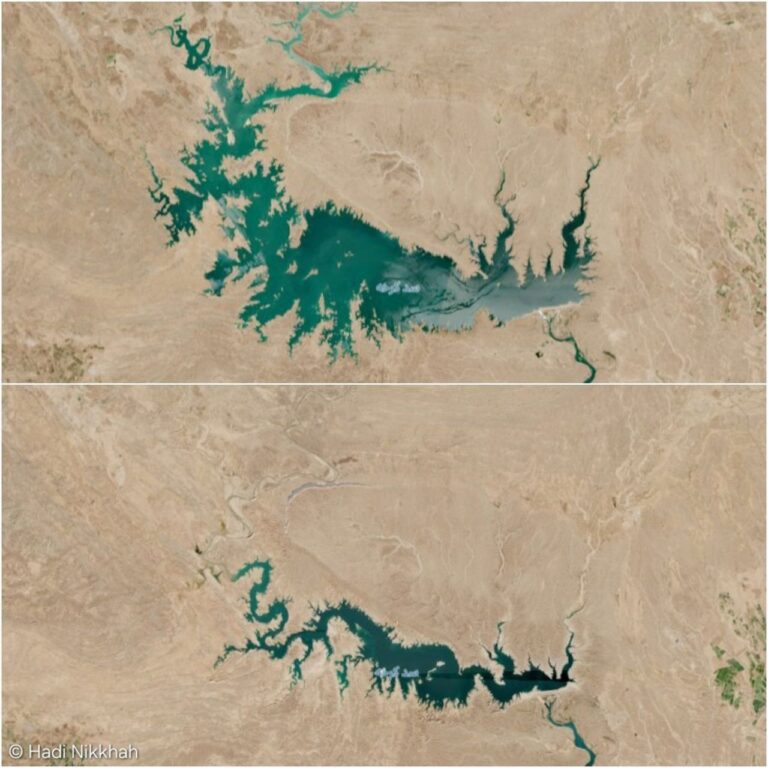 درباره این مقاله بیشتر بخوانید تصویر بالا سد کرخه بزرگترین سد ایران در وضعیت نرمال و پرآب، پایین سد کرخه الان