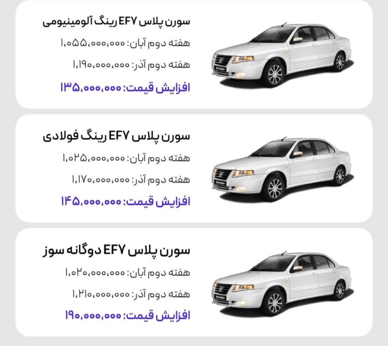 درباره این مقاله بیشتر بخوانید 🔴سورن دوگانهسوز طی یک ماه ۱۹۰ میلیون تومان گران شد!