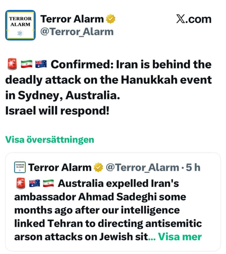 درباره این مقاله بیشتر بخوانید 🔵 ترور آلارم: تأیید شد! ایران پشت حمله مرگبار به مراسم حنوکا در سیدنی استرالیا است. اسرائیل پاسخ خواهد داد!